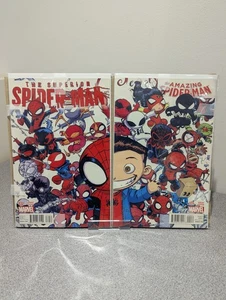 Superior Spider-Man #32 & Amazing Spider-Man #9 Skottie Young Connecting Covers - Picture 1 of 3
