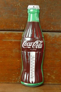 Vintage COCA-COLA Thermometer Coke TCA Tru Temp Made in USA Tin 16” Bottle Sign - Picture 1 of 10
