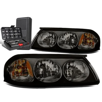 For 2000-2005 Chevy Impala Pair Smoked/Amber Side Turn Signal Headlight+Tool Box - Image 1 of 4