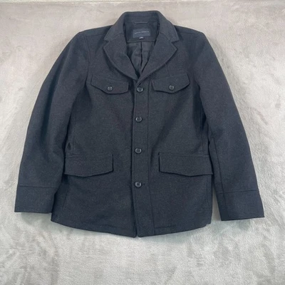 Banana Republic Jacket Coat Men Medium Grey Wool Cashmere Blend Lined Pockets - Image 1 of 4