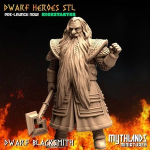 Resin 28mm Dwarf Blacksmith/ Captain. Khazad-Dum. Lord of the Rings MESBG. - Bild 1 von 1