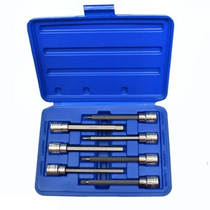 Juego de brocas Allen hexagonales extra largas SAE 3/8 7 piezas con estuche - Imagen 1 de 1