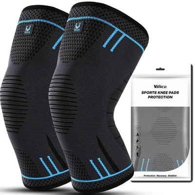 Manga de compresión de soporte de rodilla de 1 pieza: soporte deportivo elástico para correr y gimnasio Foto 1 de 4