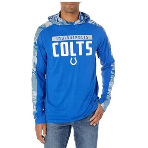 Zubaz Men's Indianapolis Colts Elevated Camo Lightweight Hoodie Royal Large - Picture 1 of 3
