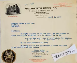 1928 BUFFALO N.Y. MACWIRTH BROS. CO. Roofing Metal Bronze G.W. Hora - Picture 1 of 3