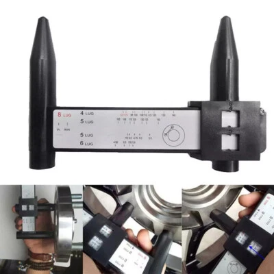 Pernos de neumáticos precisos llantas regla patrón calibre PCD herramienta de medición 4,5,6,8 orejetas Foto 1 de 4