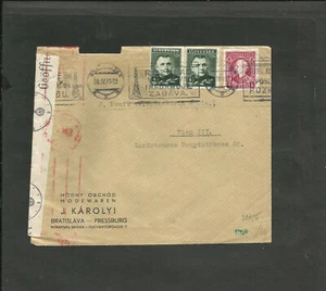 ESLOVAQUIA A ALEMANIA CUBIERTA CENSURADA 1941, ¡DE LUJO! - Imagen 1 de 2