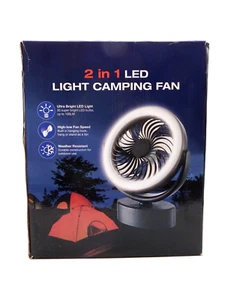 Ventilador exterior camping 2 en 1 con luz LED resistente a la intemperie recargable - Imagen 1 de 13
