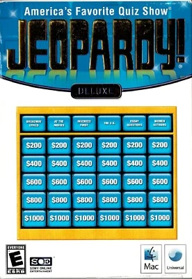 Jeopardy Deluxe Mac New Boxed OSX 10.3.9 Over 3,000 Challenging Clues All Levels - Image 1 of 2