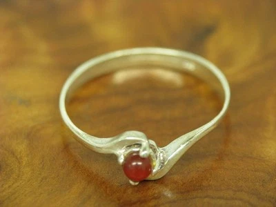 835 Anello IN Argento Con Corniola Ricoperto / Vero Argento / Rg 54,5/0,9g - Immagine 1 di 3