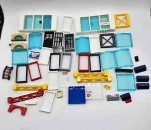 Lego Mixed Lot White Door Window Frames Translucent Blue Glass Door And More - Picture 1 of 9