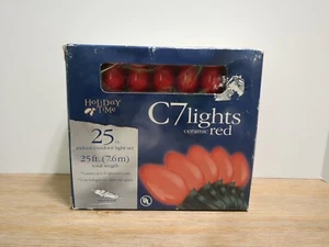 Holiday Time C7 Ceramic Red String Lights 25 Ct. Indoor/Outdoor 25Ft. 125Watts N - Picture 1 of 19