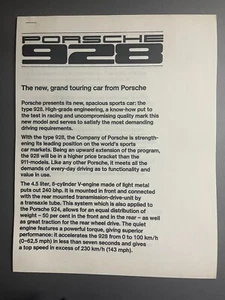 1978 (?) Porsche 928 Coupe Brochure, English - RARE!! Awesome L@@K - Picture 1 of 1
