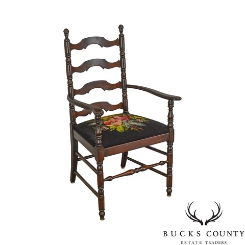 California Shops Vintage Cherry Spool Turned Ladder Back Arm Chair Cover