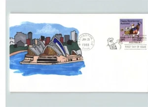 AUSTRALIA Bicentennial, Hand Painted # 1 of 1, First Day of Issue 1988 - Picture 1 of 1