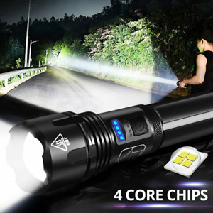 Waterproof laser military flashlight 90000 lumens super bright and zoom