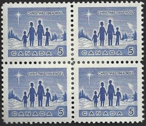 Canada # 435 Block "Star of Bethlehem" Brand New 1964 Pristine Issue - Picture 1 of 2