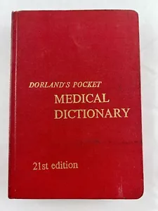 Dorland's Pocket Medical Dictionary 21st Edition 1968 Small Vintage Hardcover - Picture 1 of 9