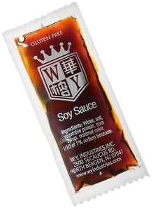 Salsa di soia cinese WY Industries 10 g-0,35 oz confezione singola senza glutine NO MSG - Foto 1 di 1