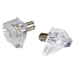 100 ROK 5MM Clear Shelf Support Pin Peg Kitchen Cabinet Book Shelves Holder - Picture 1 of 4