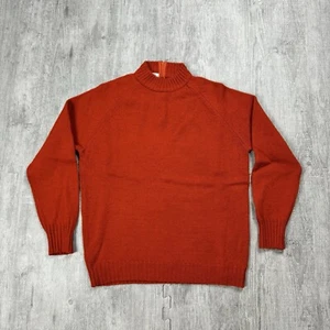 VTG 50S 60S BOBBIE BROOKS DEEP ORANGE HIGH NECK ZIP PULLOVER SWEATER KNIT ORLON - Picture 1 of 5
