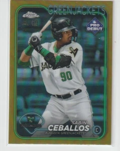 SABIN CEBALLOS 2024 TOPPS PRO DEBUT CHROME GOLD REFRACTOR ROOKIE #/50. - Picture 1 of 1