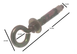 Sleeve Anchor Eye Bolt M6 Bolt M8 Shield By 45mm Length Yzp Pack Of 8 - Bild 1 von 1