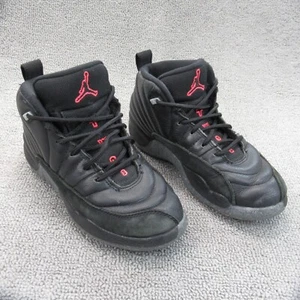 NIKE Shoes Kids 1.5Y Black Gray Red Air Jordan 12 Retro PS Sneakers - Picture 1 of 24