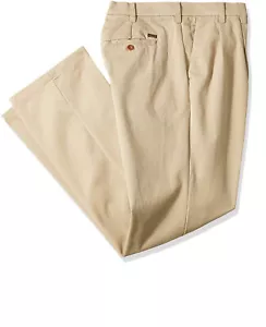 Izod Herren Big and Tall Performance Plissee Stretch Hose Cederwood Khaki W52 L30 - Bild 1 von 2