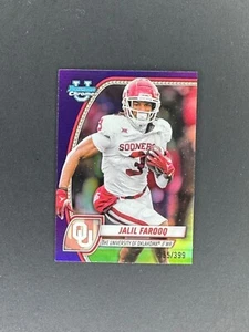 2024 Bowman University cromo Jalil Farooq #200 refractor púrpura/399 Oklahoma U - Imagen 1 de 2