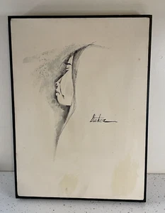 Native American Woman in Profile Oil on Canvas Custom Framed Painting by Stuker - Picture 1 of 9