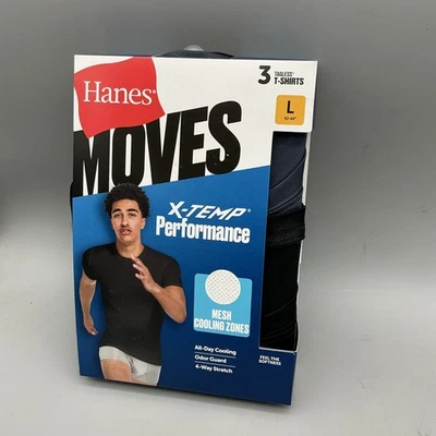 Pack de 3 camisetas Hanes Moves X-TEMP Performance sin etiquetas talla grande nuevas Foto 1 de 3