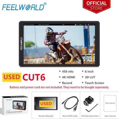 FEELWORLD CUT6 6 inch Field Camera DSLR USB Recording Monitor Touch HD - Image 1 of 4