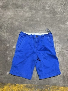 Abercrombie And Fitch Kids Canvas Shorts Blue Khaki NWT Size 16 - Picture 1 of 10