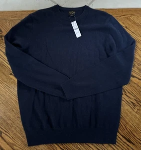 J.Crew Cashmere Crewneck Sweater Mens Medium Navy Brand New Free Shipping NWT - Picture 1 of 4