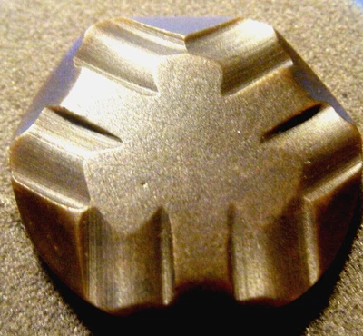 Vtg Bakelite coat button  mate brown carved abstract  design metal shank 1. 3/4" - Image 1 of 3