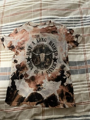 Unbranded “Just A Long Haired Son Of A Sinner” Tie-dye Youth Shirt Size 150CM - Image 1 of 4