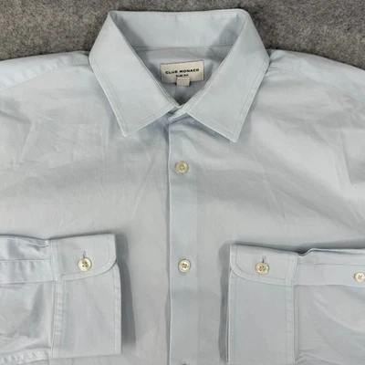 Club Monaco Men's Slim Fit Minimalist Long Sleeve Button Up Shirt Large Classic - Image 1 of 4