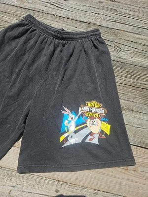 阅读复古 80 年代 90 年代 Harley Davidson Looney Tunes 棉运动短裤 Taz L — 第 1/4 张图片