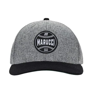 Marucci Clubhouse Flatbill Leather Strap Baseball/Softball Hat - Gray/Black - Picture 1 of 4