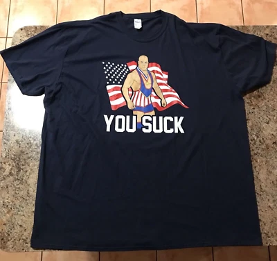 Camiseta de lucha libre Kurt Angle You Suck azul para hombre 4XL XXXXL WWF WWE TNA EE. UU. Foto 1 de 4