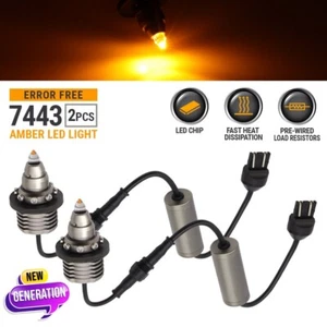 SYNETICUSA 7443 x2 Ámbar Amarillo LED CANBUS Sin Errores Señal de Giro Luces Bombillas - Imagen 1 de 9