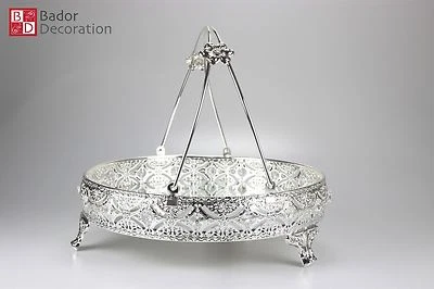 Servierschale Schale Obstschale Designerschale Orientalisch rund mit griffe Neu - Bild 1 von 4