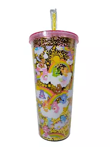 Care Bears Sparkling Golden Glitter Tumbler All Over Print 32oz Cup - Picture 1 of 9