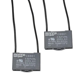 2x Replacement Motor Capacitors 3.5uf 2-Wire CBB61 for Hampton Bay Ceiling Fan - Picture 1 of 8