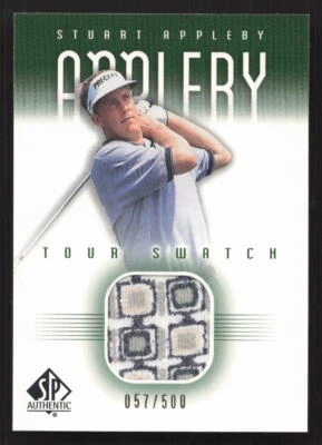 2001 SP Authentic Stuart Appleby Tour Swatch Green #/500 MEM #SA-TS Card - Image 1 of 2