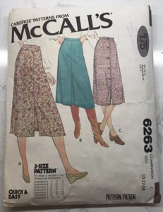 VTG McCall's Carefree Sewing Pattern #6263 Women's Skirts Size 10-12-14 CUT - Picture 1 of 4