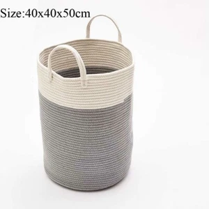 Basket Laundry Rope Cotton Storage Cloths Toy Storage Kid Eco-Friendly Fabric - Picture 1 of 15