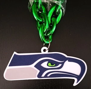 New Seattle Seahawks Chain Necklace 34 inches BIG 3D Foam Logo - Picture 1 of 10