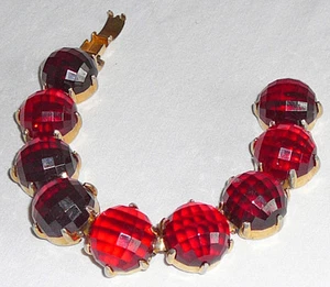 Circa 1960s burgundy and brass bracelet - Picture 1 of 1
